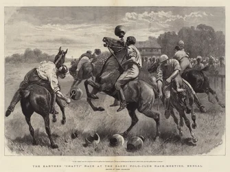 La Carrera de Chatti de Barro en la Reunión de Carreras del Club de Polo Baghi, Bengala